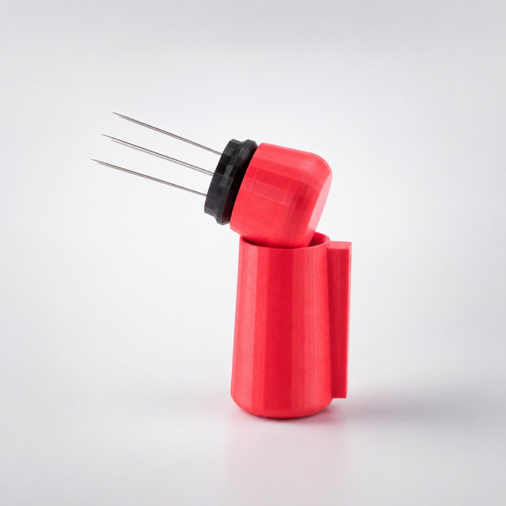 Espresso WDT Tool with Magnetic Holder, Needle Coffee Stirrer Matte Scarlet Red