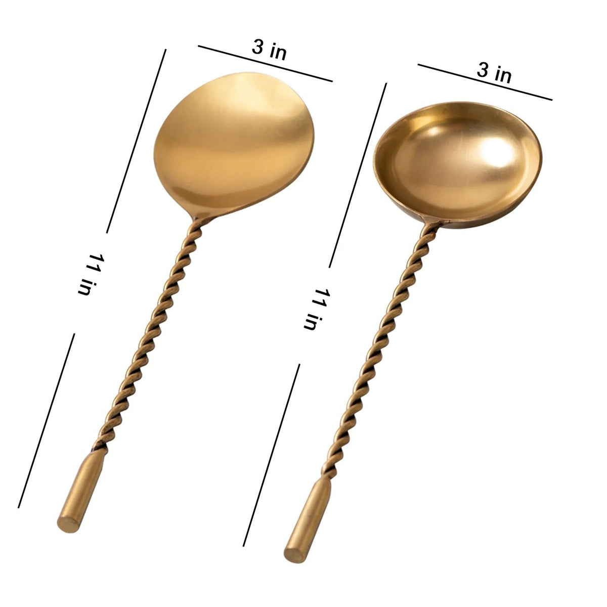 Serving Spoons Set of 2 Silver Stainless Steel