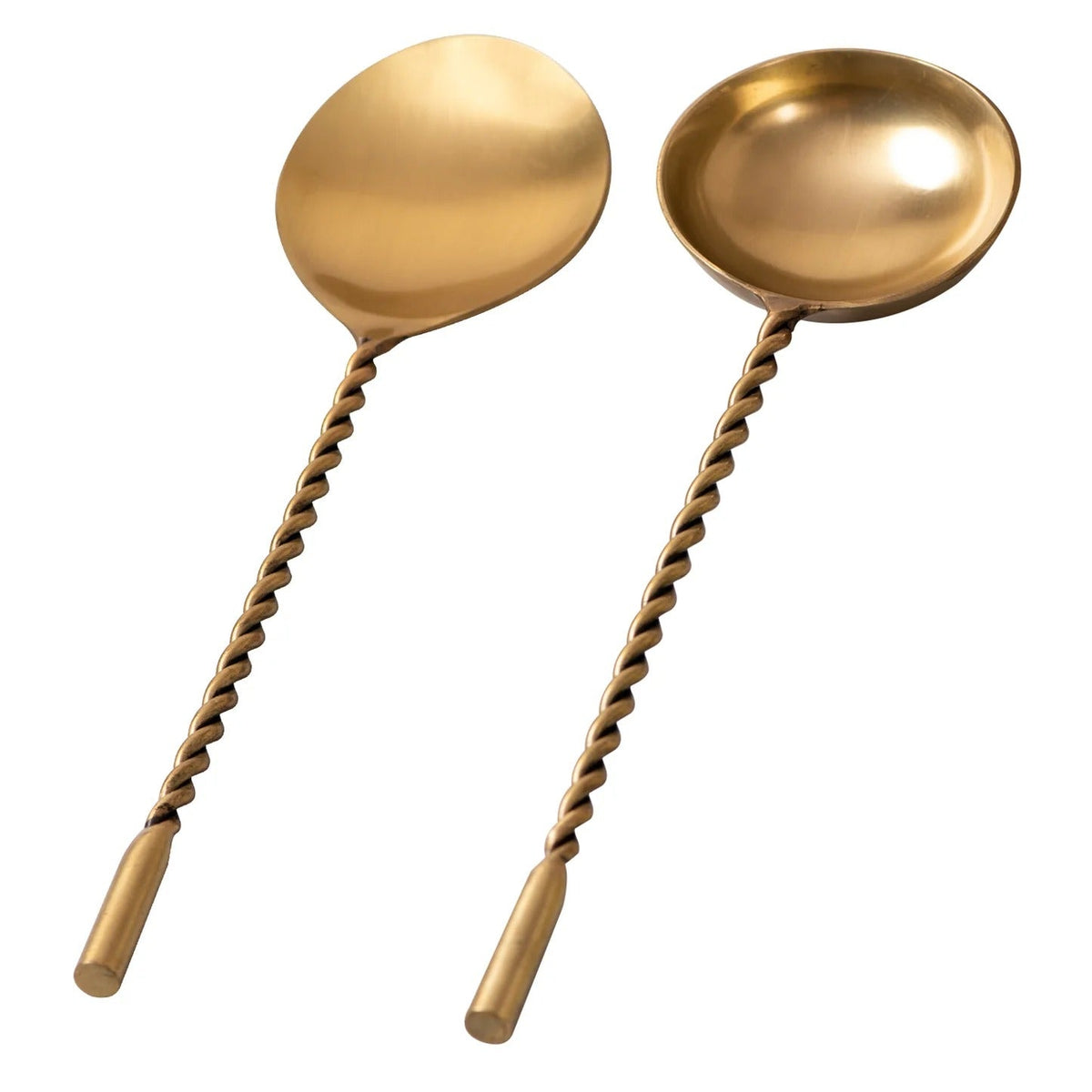 Serving Spoons Set of 2 Silver Stainless Steel