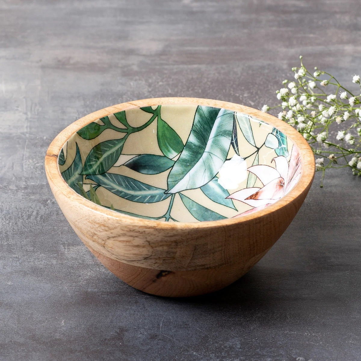 Tropical Wooden Mango Wood Serving Bowl Set of 4