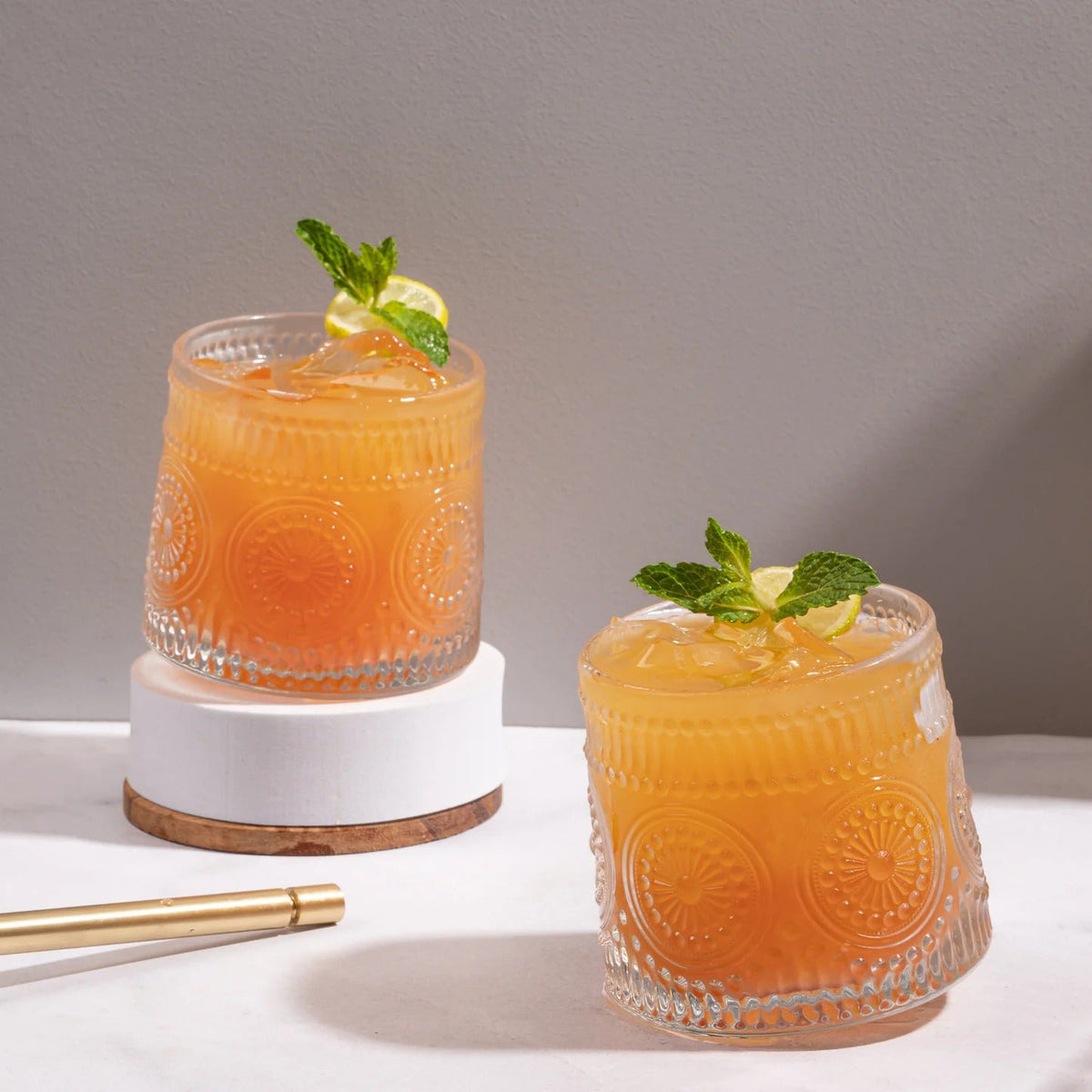 Drinking Dancing Glass Set of 4 Embossed Party Tumblers