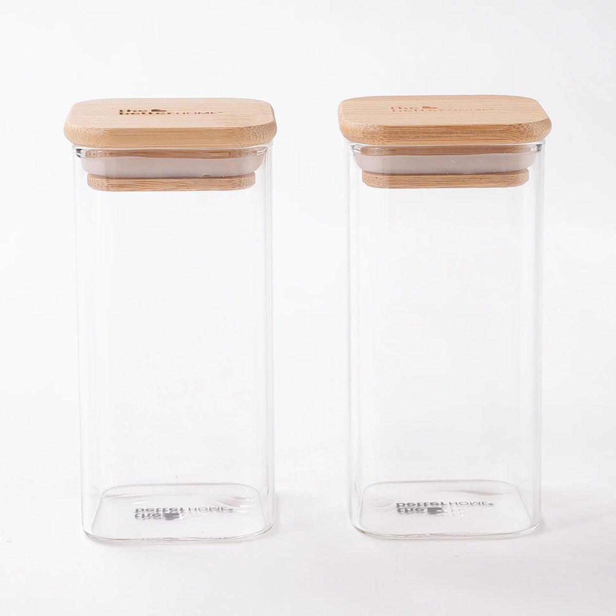 Borosilicate Rectangular Glass Jar, 2pcs 300 ml each, Airtight, Kitchen Storage