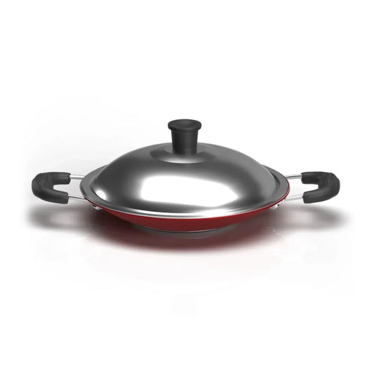 Premium Non-Stick Aluminium Appachatty 20 cm Maroon Induction Base