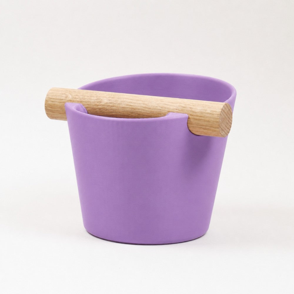 Nordic Espresso Knock Box with Oak Bar Medium — 7–10 pucks Matte Lilac Purple