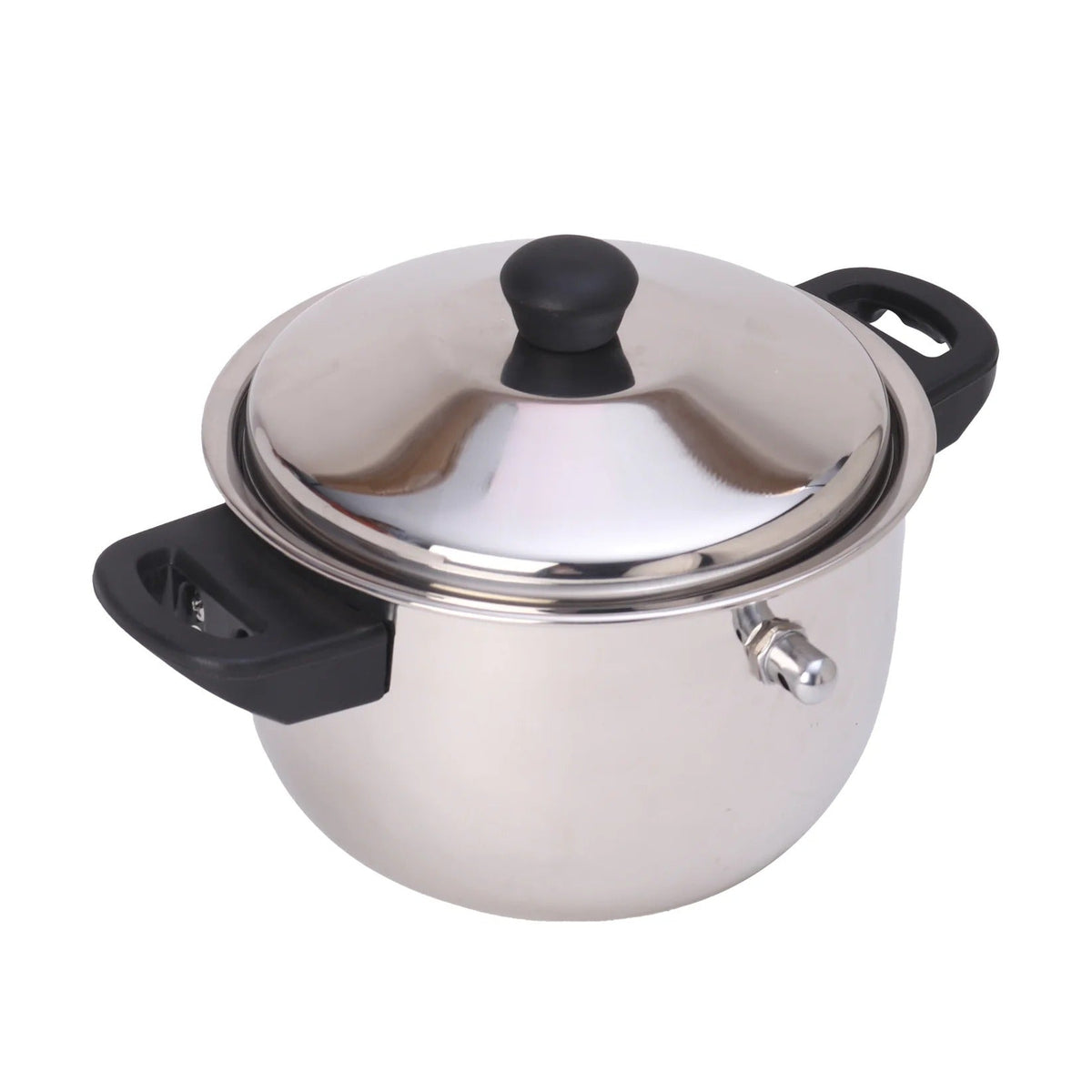 2L Stainless Steel Milk Pot with Lid and Spatula Silver Leakproof Induction Gas