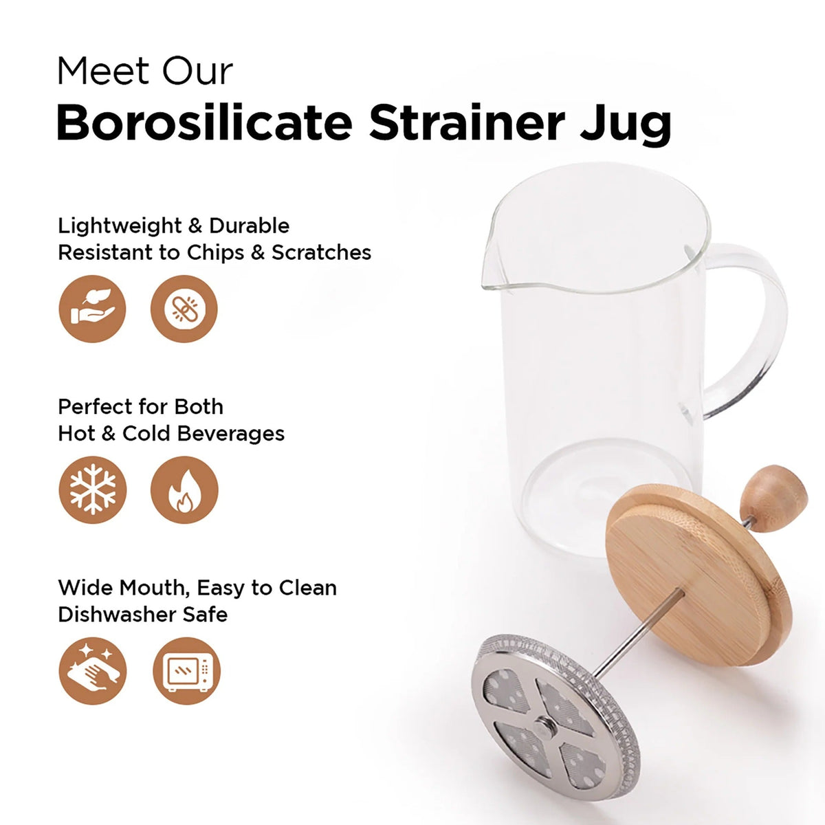 UMAI Borosilicate Glass Jug LP057-TRA Transparent Single Piece