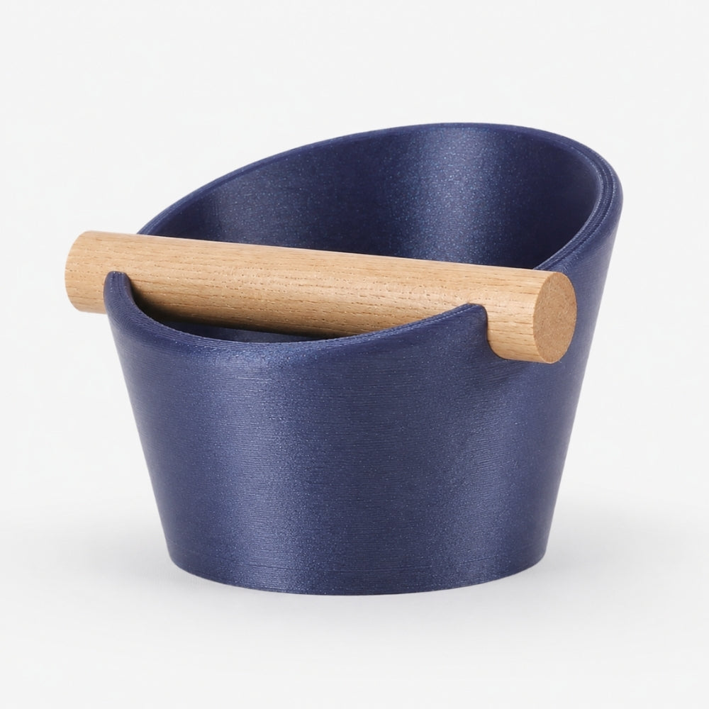 Oval Espresso Knock Box with Oak Bar Galaxy Nebulae