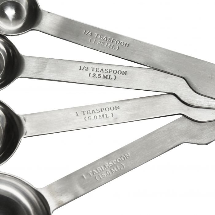 4-Piece Stainless Steel Measuring Spoon Set - Design C