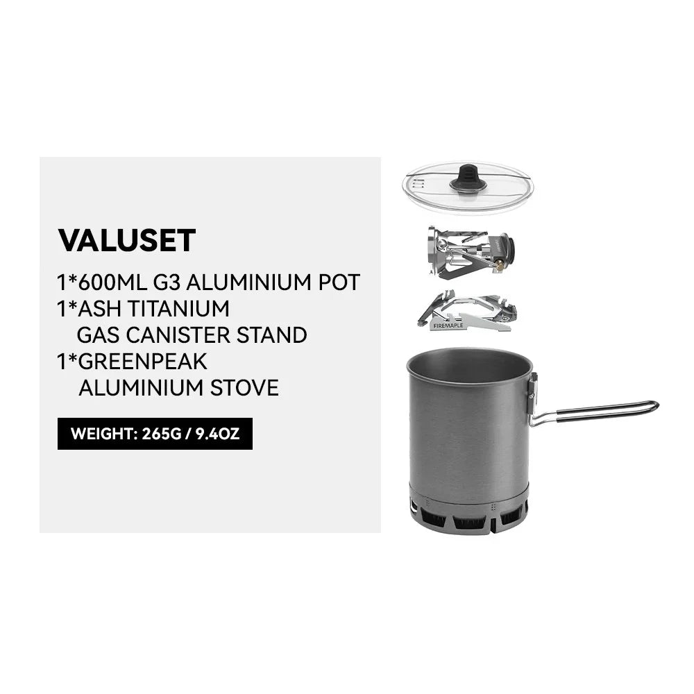 Cooking set with Greenpeak stove