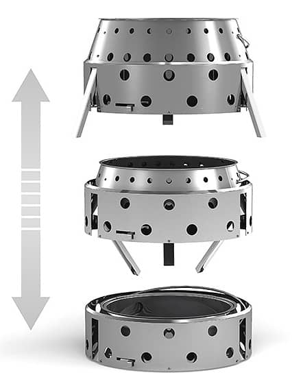 Stainless Steel Folding Barbecue Grill and Firepit