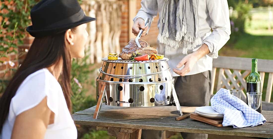 Stainless Steel Folding Barbecue Grill and Firepit