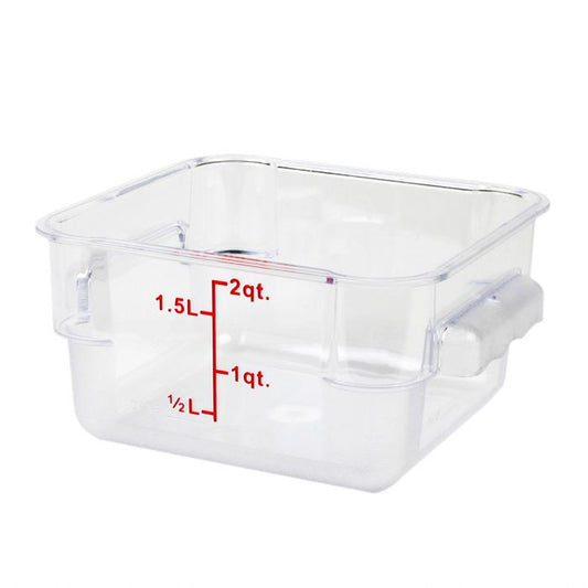 Polycarbonate Square Storage Container 1.9L with Gradations - Clear