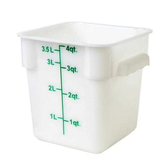 Polycarbonate Food Storage White Container 3.8L with Gradations