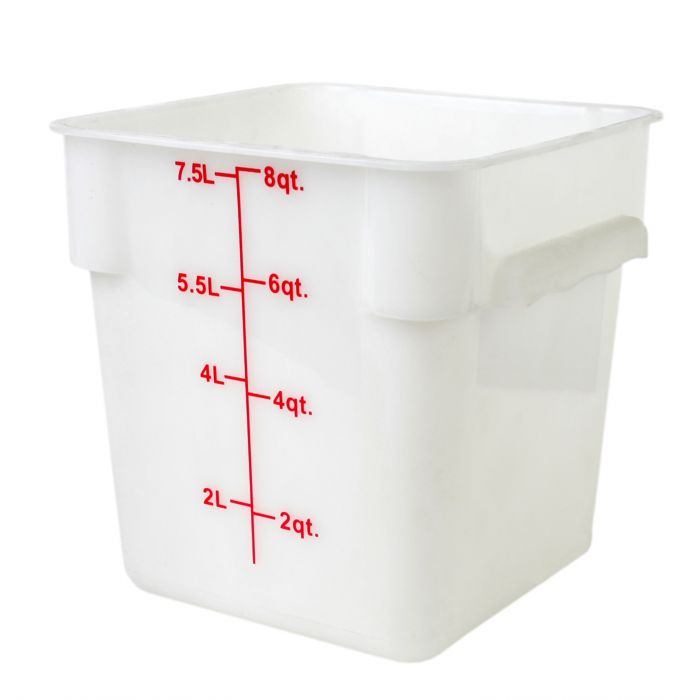 Polycarbonate Food Storage White Container 7.6L with Gradations