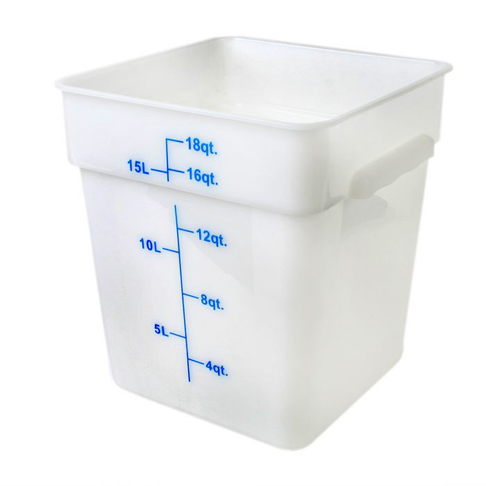 Polycarbonate Food Storage White Container 17L with Gradations