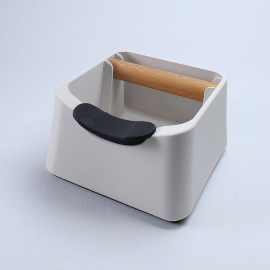 3-in-1 Espresso Knock Box with Portafilter Stand & Oak Wood Knock Bar