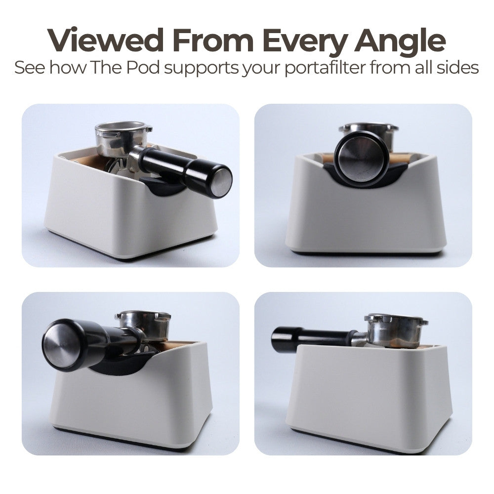 3-in-1 Espresso Knock Box with Portafilter Stand & Oak Wood Knock Bar