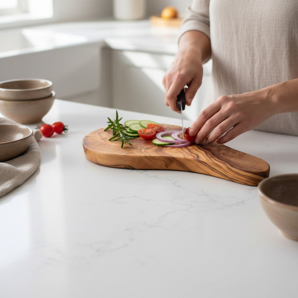23cm Premium Olive Wood Sushi Board – Artisan Handcrafted Nigiri & Sashimi Serving Platter – Small Live Edge Grazing & Appetizer Tray