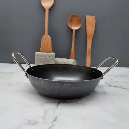 Pure Iron Flat Bottom Kadai Induction Friendly