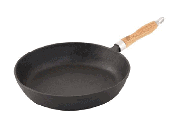 Cast Iron Cooking Pan with Wooden Handle 27cm