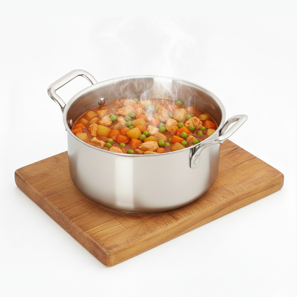 Triply Stainless Steel Casserole/Biryani Pot/Stock Pot, Non Stick, Triply Biryani Pot