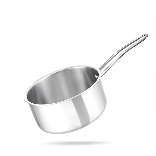 Tri-Ply Stainless Steel Sauce Pan, Tri-Ply Milk/Tea Pan, Riveted Long Handle, Food Safe & PFOA Free