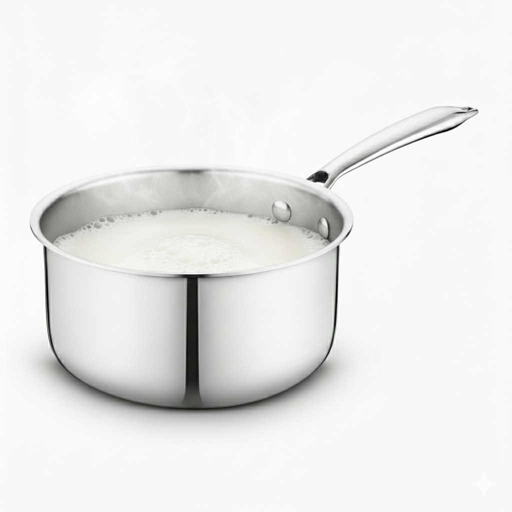 Esspy Tri-Ply Stainless Steel Sauce Pan | Tri-Ply Milk/Tea Pan | Gas, Stove and Induction Compatible for Fast Cooking |
