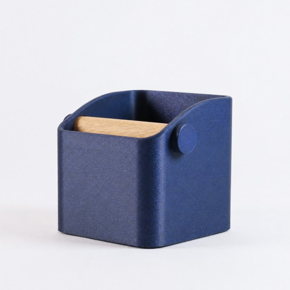 Square Espresso Knock Box with Oak Knock Bar Galaxy Nebulae