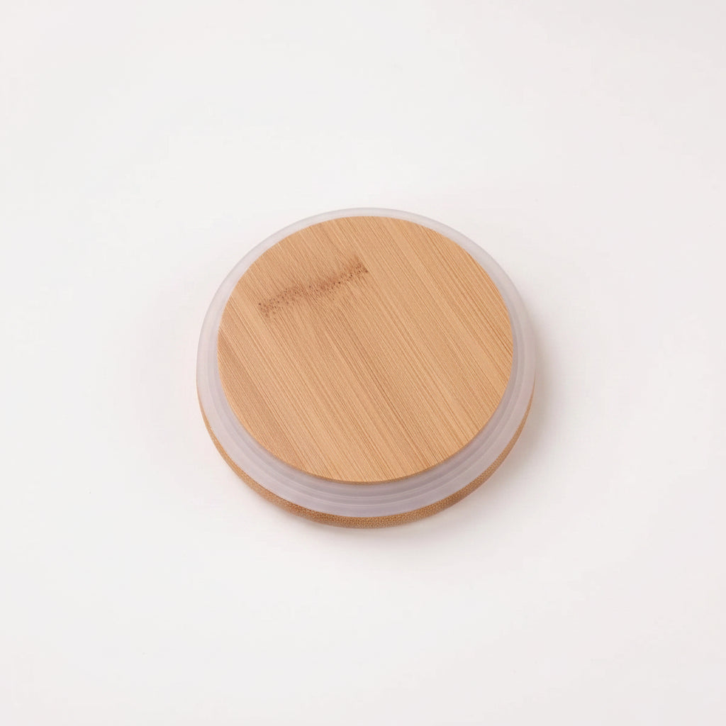 Ceramic Jars Set with Bamboo Lid and Tray, 3pcs 750 ml Each, White, Kitchen Storage