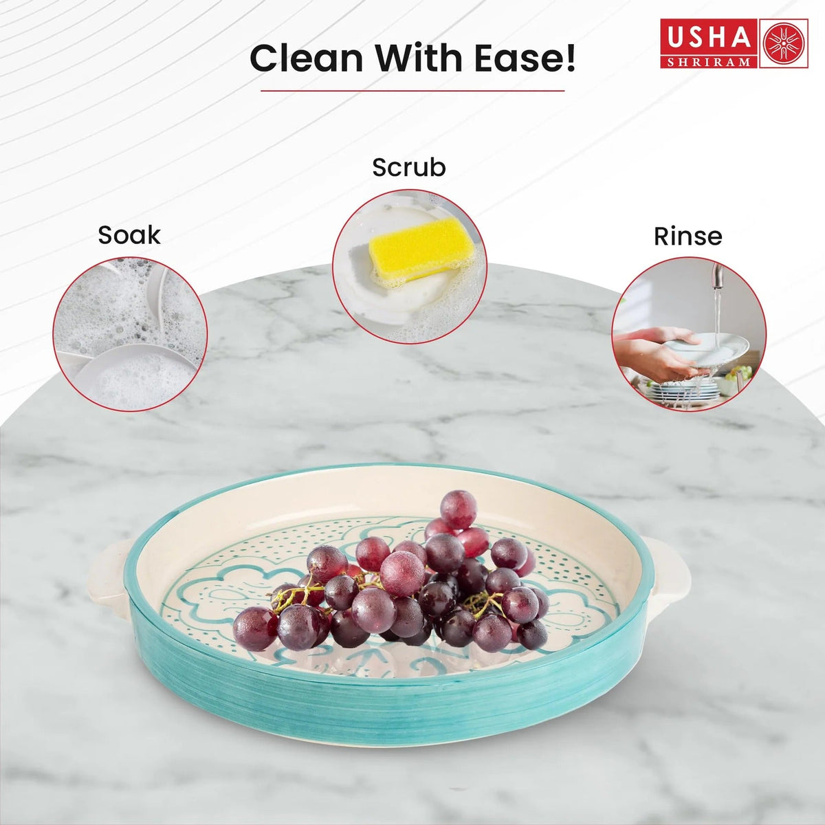 Ceramic Snack Plate 11 inch Microwave Safe Chip Resistant Serving Platter Variant 2