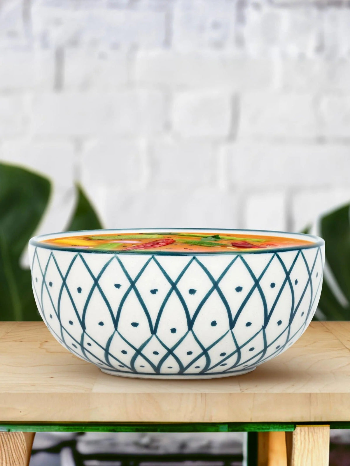 Ceramic Bowl for Snack Dinner 2pcs Design 2 Microwave Refrigerator Safe Scratch Resistant