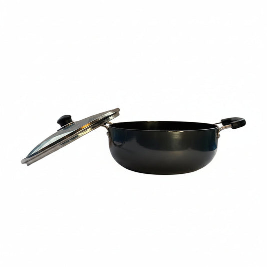 Hard Anodized Non-Stick Aluminium Kadai 2.8L with Lid Bakelite Handle Induction