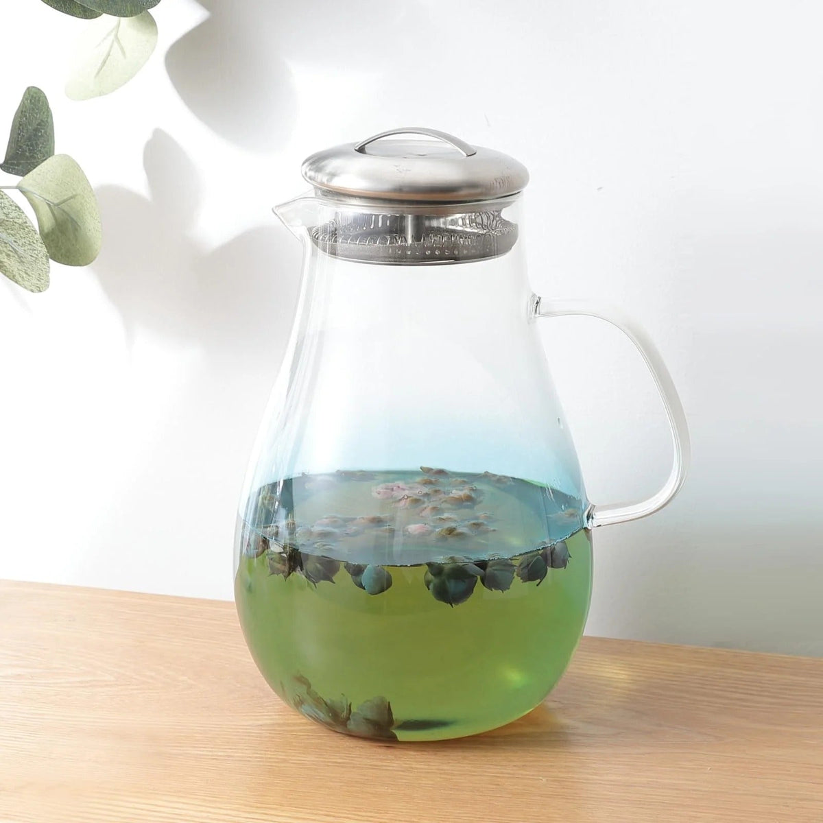 Premium Borosilicate Glass Jug 970 ml Blue Modern Design